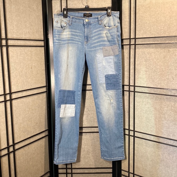 Banana Republic Denim - Banana Republic size 30 / 10 girlfriend patch jeans indigo wash